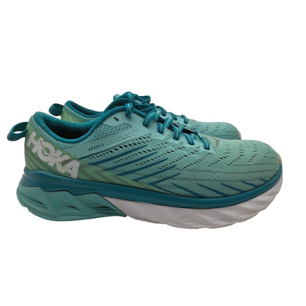Hoka One One Arahi 4 Running Shoes Womens 8.5 Teal Aqua Excellent Stability